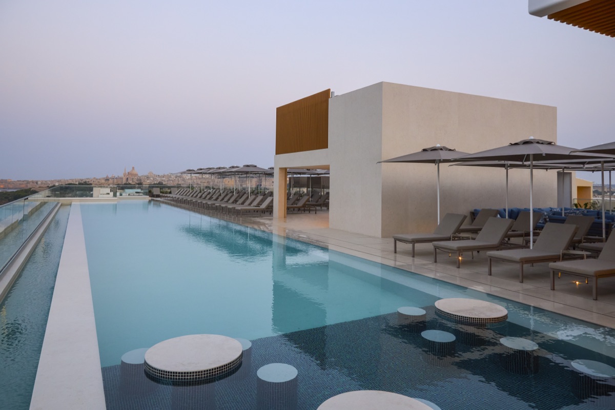 The rooftop in velvet twilight